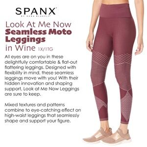 SPANX Wine Look At Me Now Seamless Moto Leggings